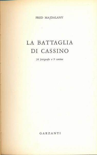 La battaglia di Cassino - copertina