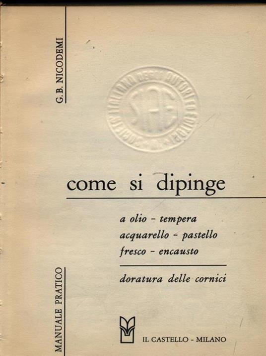 Come si dipinge - Giorgio Nicodemi - copertina