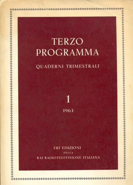 Terzo programma quadernio trimestrali vol.1 1963 - copertina