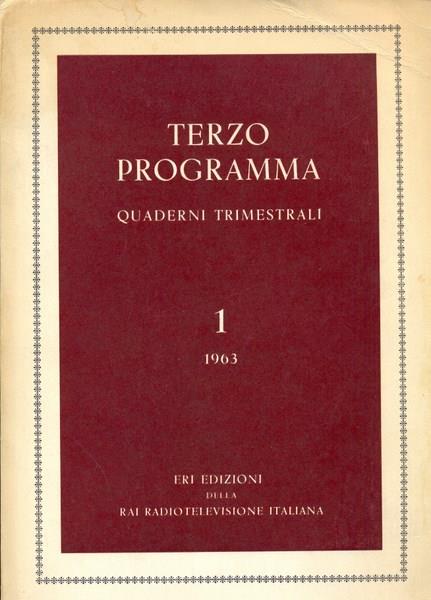 Terzo programma quadernio trimestrali vol.1 1963