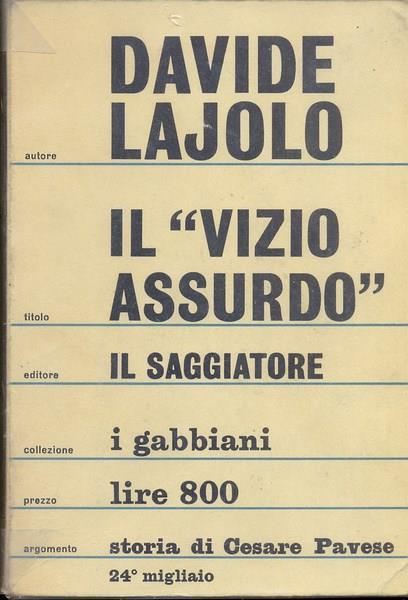 Il vizio assurdo - Davide Lajolo - copertina