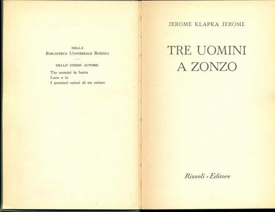 Tre uomini a zonzo - Jerome K. Jerome - copertina