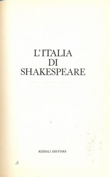 L' Italia di Shakespeare - copertina