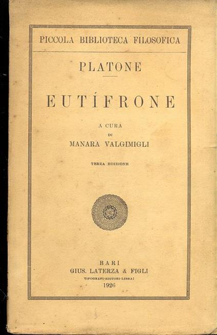 Eutifrone - Platone - copertina