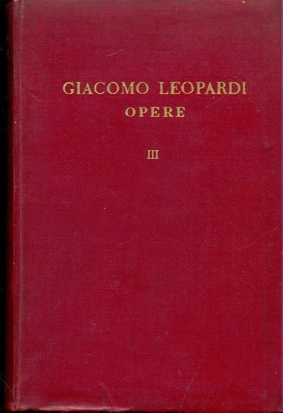 Opere vol. 3 - Giacomo Leopardi - copertina