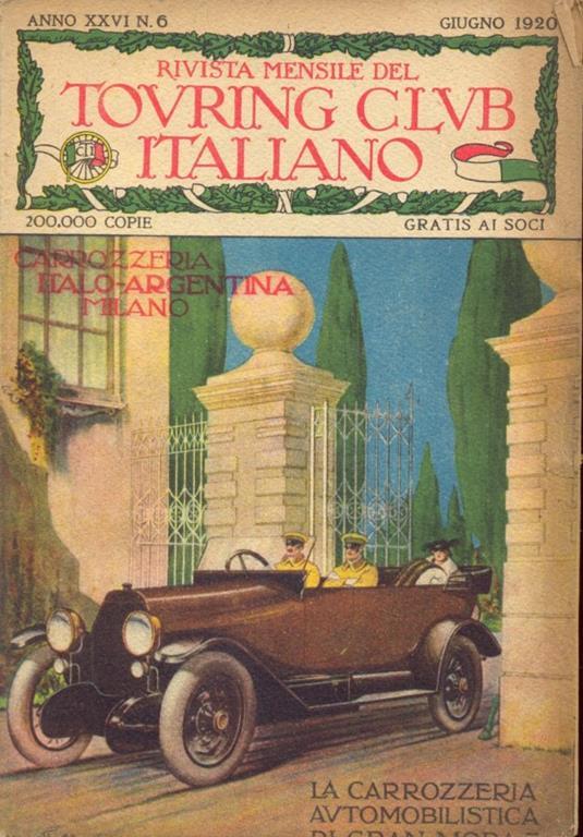 Rivista mensile del Touring club Italiano - Giugno 1920 - copertina