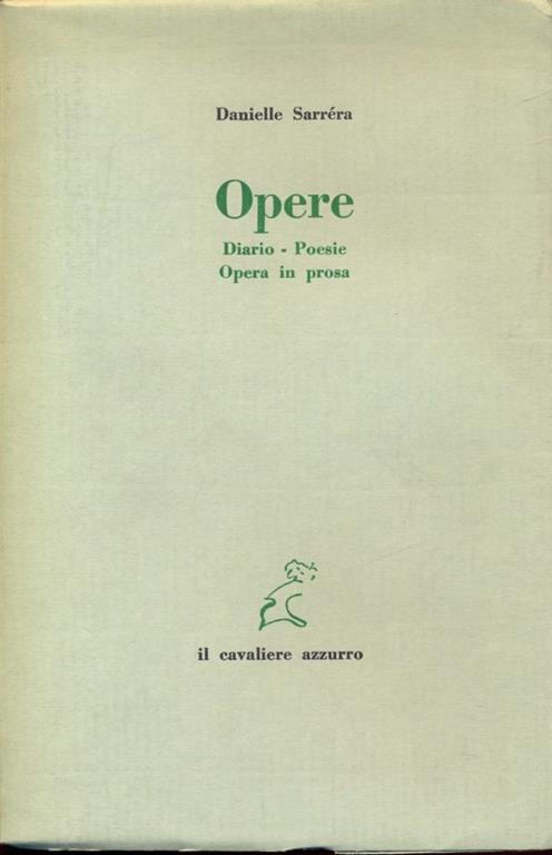 Opere diario, poesie, opera in prosa - copertina