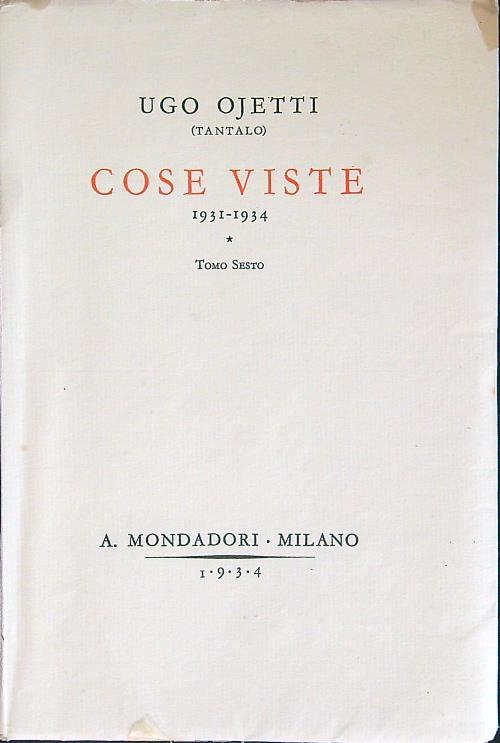 Cose viste 1931-1934 tomo 6