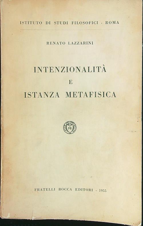 Intenzionalità e istanza metafisica