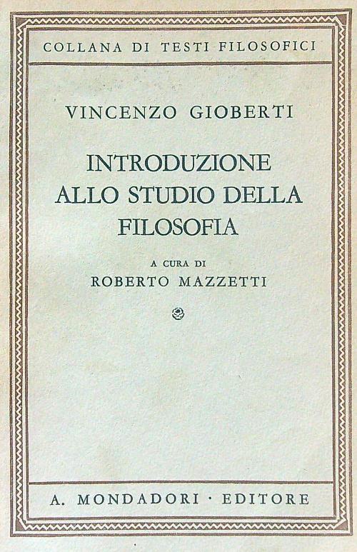 Introduzione allo studio della filosofia