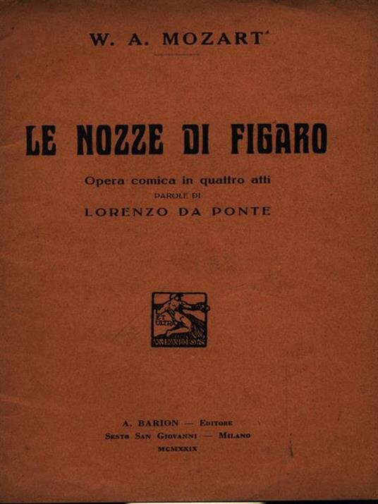 Le nozze di Figaro - Wolfgang Amadeus Mozart - copertina
