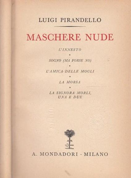 Maschere nude - Luigi Pirandello - copertina