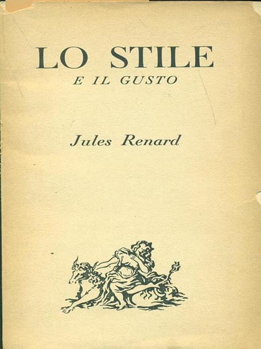 Lo stile e il gusto - Jules Renard - copertina