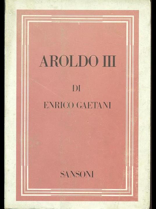 Aroldo III - Enrico Gaetani - copertina