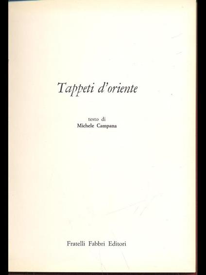 Tappeti d'oriente - Michele Campana - copertina