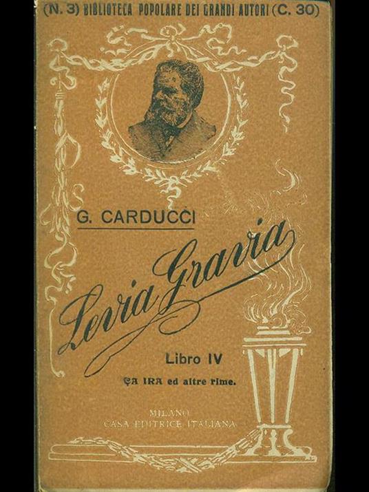 Levia Gravia libro IV - Giosuè Carducci - copertina