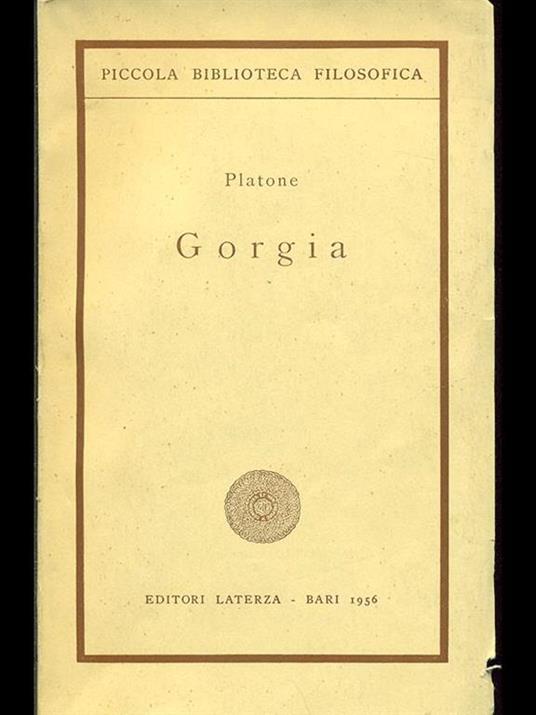 Gorgia - Platone - copertina