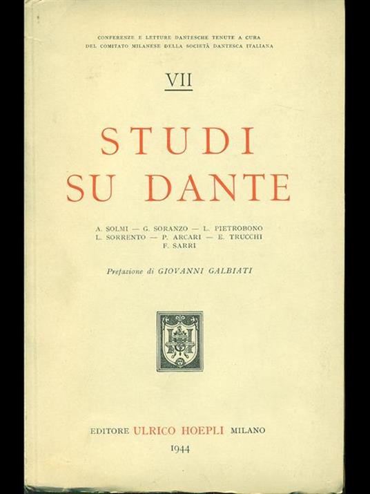 Studi su Dante - copertina