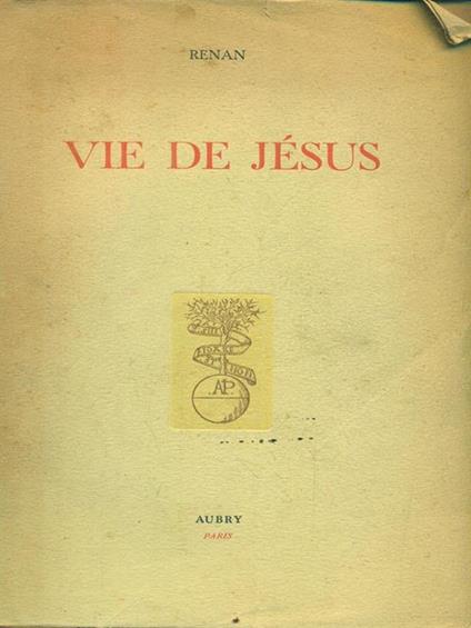 Vie de Jesus - Ernest Renan - copertina