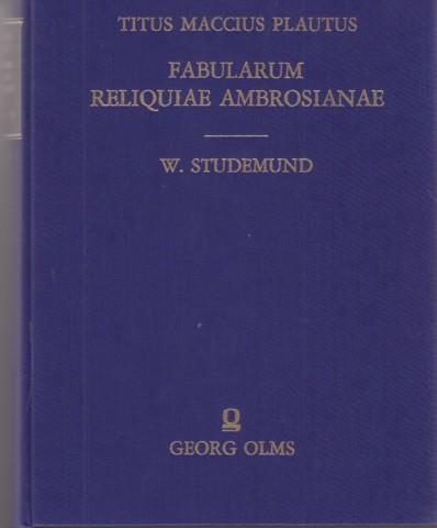 Fabularum Reliquiae Ambrosianae - T. Maccio Plauto - copertina