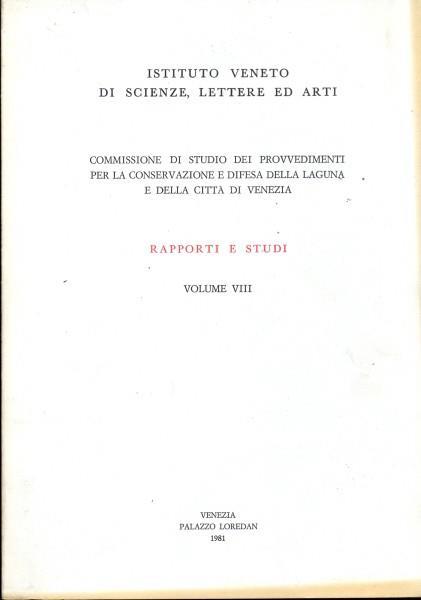 Rapporti e studi. Volume VIII - copertina