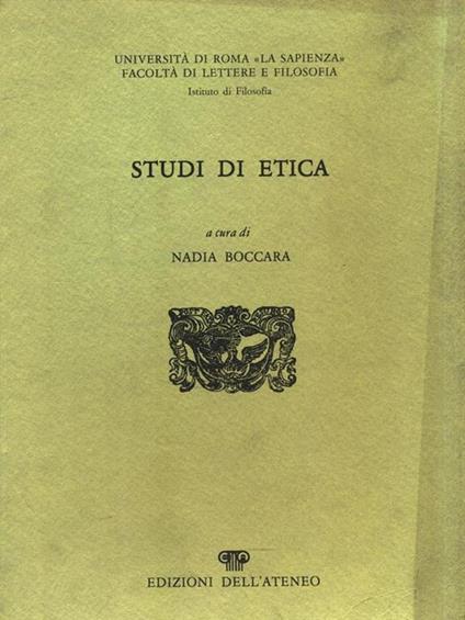 Studi di etica - copertina