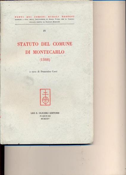 Statuto del comune di Montecarlo (1388) - copertina