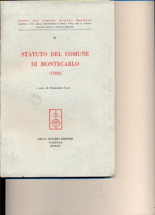 Statuto del comune di Montecarlo (1388) - copertina