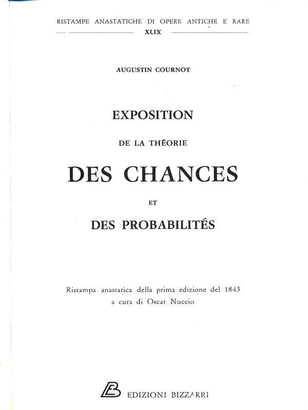 Exposition de la théorie des chanceset des probabilités