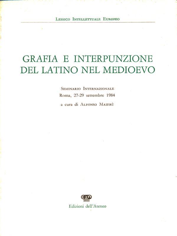 Grafia e interpunzione del latino nel Medioevo