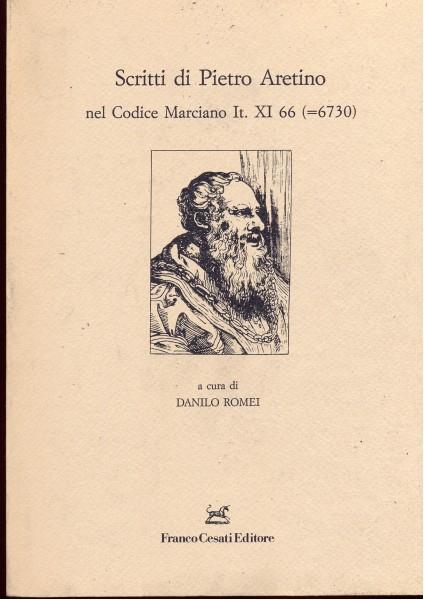 Scritti di Pietro Aretino nel Codice Marciano It. XI 66 (=6730) - copertina