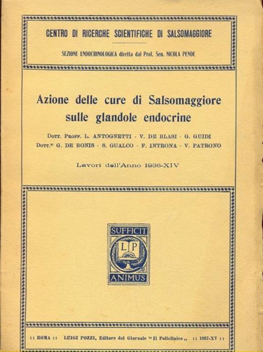 Azione delle cure di Salsomaggiore sulle glandole endocrine - copertina