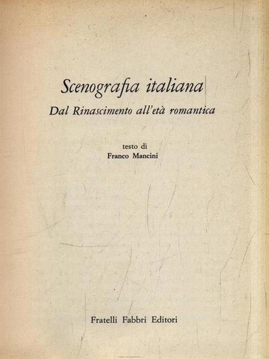 Scenografia italiana dal rinascimento all'età romantica