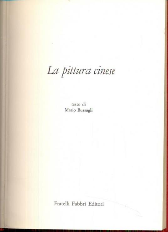La pittura cinese - Mario Bussagli - copertina