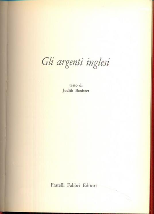 Gli argenti inglesi - Judith Banister - copertina