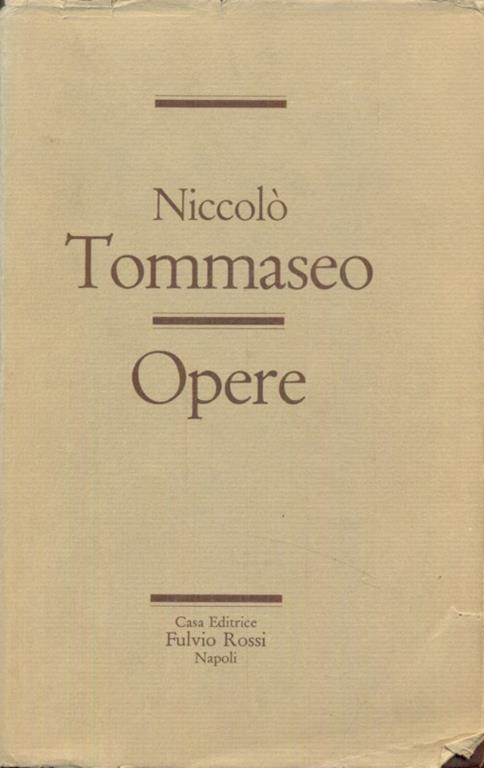 Opere - Niccolò Tommaseo - copertina