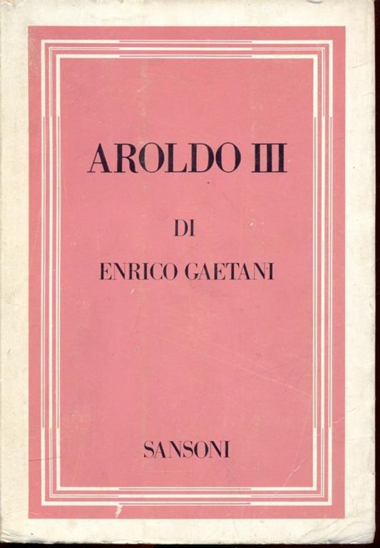 Aroldo III - Enrico Gaetani - copertina