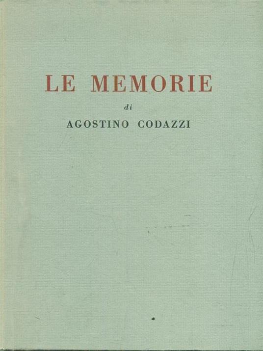 Le memorie - Agostino Codazzi - copertina