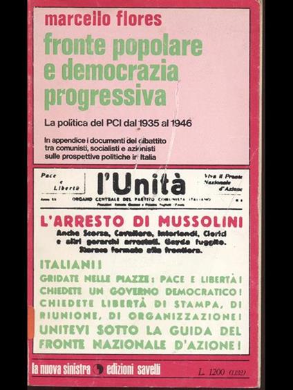 fronte popolare e democrazia progressiva - Marcello Flores - copertina