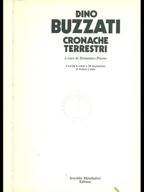 Cronache terrestri - Dino Buzzati - copertina