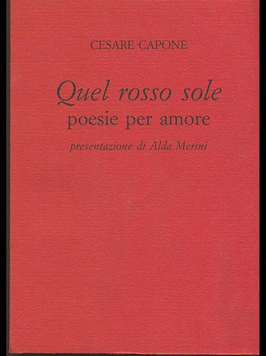 Quel sole rosso - Cesare Capone - copertina