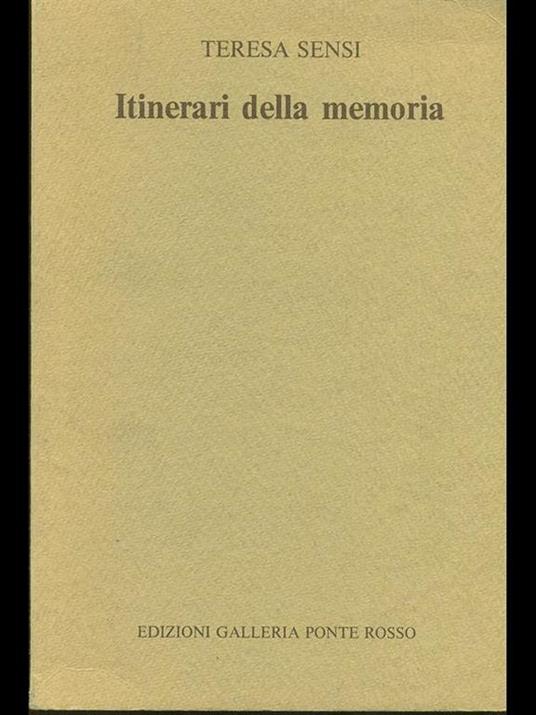 Itinerari della memoria - Teresa Sensi - copertina