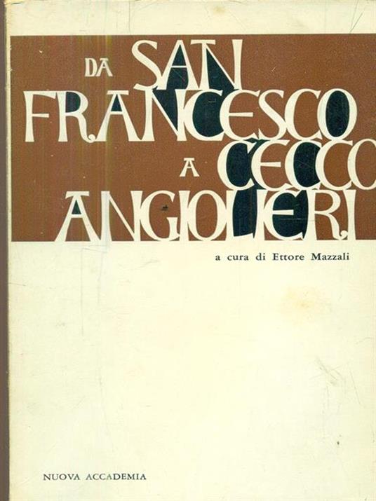 Da San Francesco a Cecco Angiolieri - Ettore Mazzali - copertina