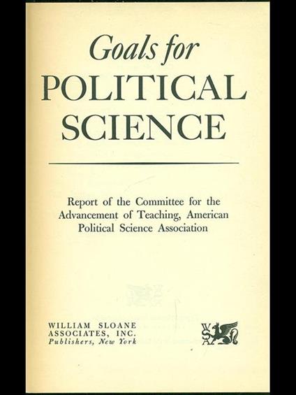 Goals for politica science - copertina