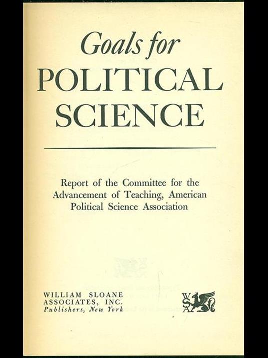 Goals for politica science - copertina