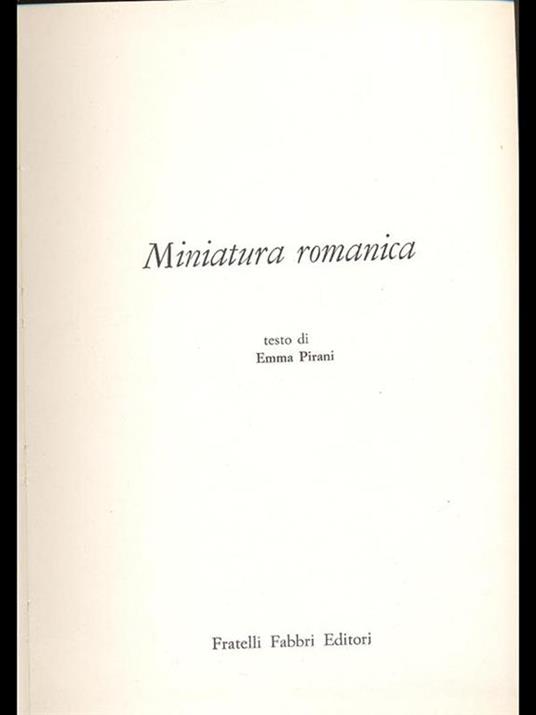 Miniatura romanica - Emma Pirani - copertina
