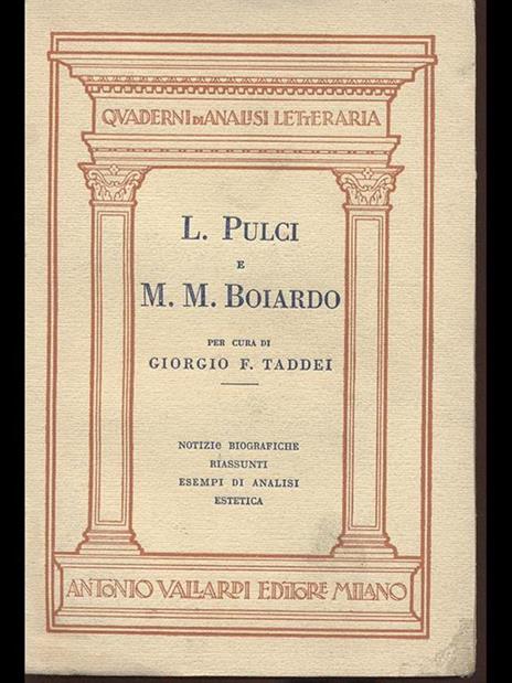 L. Pulci e M. M. Boiardo - copertina