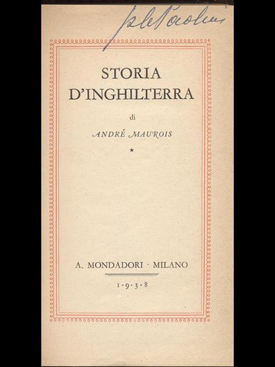 Storia d'Inghilterra - André Maurois - copertina