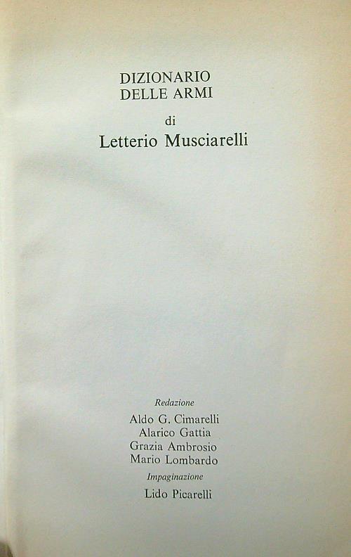 Dizionario delle armi