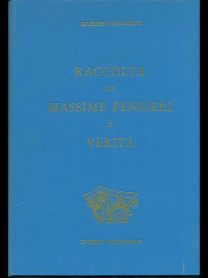 Raccolta di massime pensieri e verità - copertina
